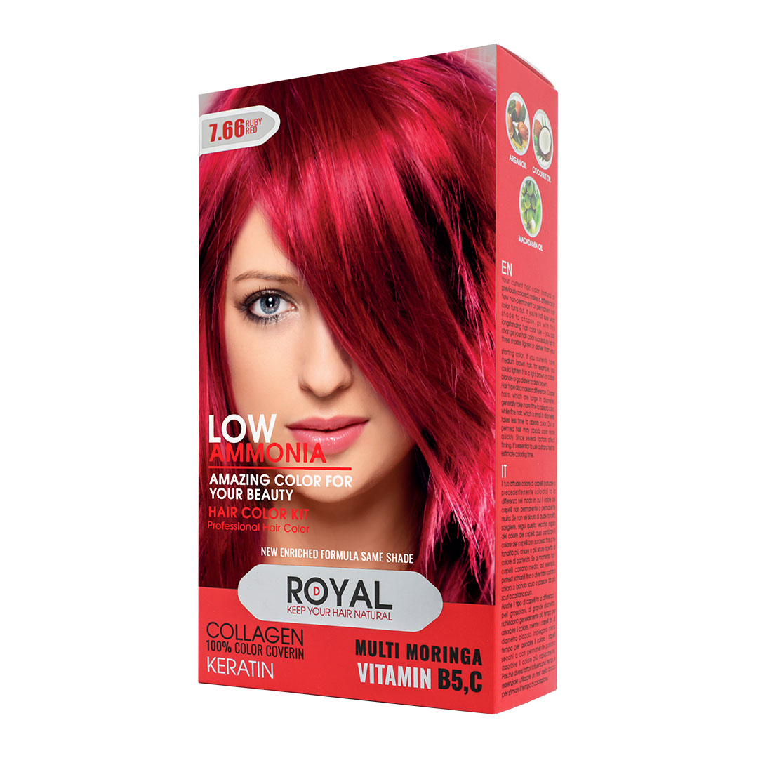 کیت رنگ مو قرمز یاقوتی رویال کد 7.66